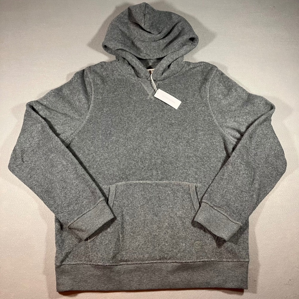 NWT Outerknown Sur Men L Sweatshirt Hoodie Heather Grey Organic Cotton Hiking
